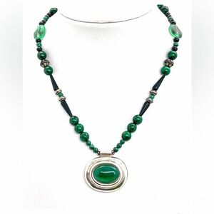 New Sterling Green Necklace